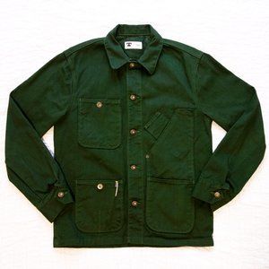 Military Green Tellason Raw Denim Coverall Jacket